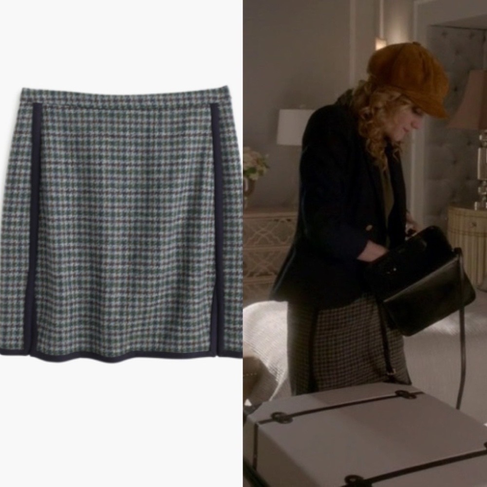 J.Crew Double-Notch Houndstooth Mini Skirt Size 4 - Picture 2 of 12